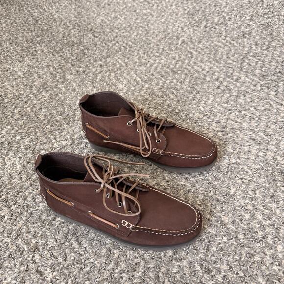J Crew Boat Deck Chukka Ankle Boots Men’s Size 10.5 Brown Leather Preppy New main image 5